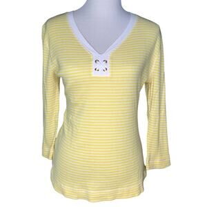 LRL Ralph Lauren Jeans Co. Striped Thermal Top Sz Medium